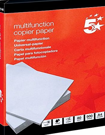 5 Star Office Copier Paper Multifunctional Ream-Wrapped 80gsm A4 White [500 Sheets]